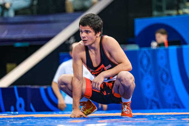 U17, U 17 Wrestling World Championships 60kg GR - Giorgi Chachua (GEO) *** U17 Wrestling World Championships, 60 kg Greco-Roman: Giorgi Chachua (GEO) Copyright: xUnitedxWorldxWrestlingx xAmirrezx UWW-U17-WC-BAKU-2026
