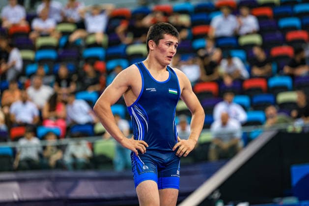 U17, U 17 Wrestling World Championships 60kg GR - Sadriddin Tulkinboev (UZB) *** U17 Wrestling World Championships, 60 kg Greco-Roman: Sadriddin Tulkinboev (UZB) Copyright: xUnitedxWorldxWrestlingx xAmirrezx UWW-U17-WC-BAKU-2026