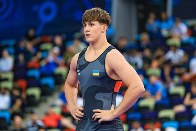 U17, U 17 Wrestling World Championships 92kg GR - Hlib Yevsieiev (UKR) *** U17 Wrestling World Championships, 92 kg Greco-Roman: Hlib Yevsieiev (UKR) Copyright: xUnitedxWorldxWrestlingx xAmirrezx UWW-U17-WC-BAKU-2026