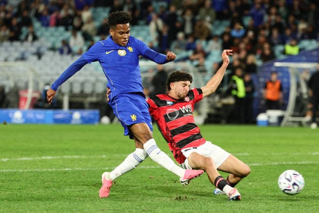 Estv‹o of Chelsea shoots during the match between Chelsea F.C. and Western Sydney Wanderers, Sydney Super Cup friendly at Accor Stadium, Sydney on 28 July 2026. Copyright: xPeterxDovganx 45290187
