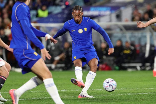 Jo‹o Pedro of Chelsea shoots and scores during the match between Chelsea F.C. and Western Sydney Wanderers, Sydney Super Cup friendly at Accor Stadium, Sydney on 28 July 2026. Copyright: xPeterxDovganx 45290191