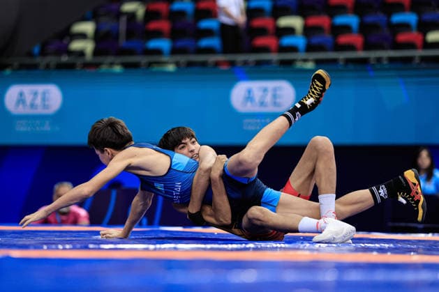 U17, U 17 Wrestling World Championships 45kg GR - Armin Amin Esmaeili (IRI) df. Nurislam Pakhitzhan (KAZ) *** U17 Wrestling World Championships, 45 kg Greco-Roman: Armin Amin Esmaeili (IRI) def. Nurislam Pakhitzhan (KAZ) Copyright: xKostadinxAndonovx UWW-U17-WC-BAKU-2026