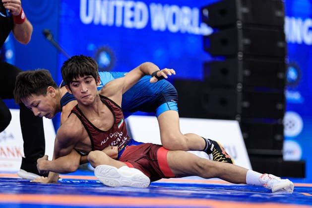 U17, U 17 Wrestling World Championships 45kg GR - Armin Amin Esmaeili (IRI) df. Nurislam Pakhitzhan (KAZ) *** U17 Wrestling World Championships, 45 kg Greco-Roman: Armin Amin Esmaeili (IRI) def. Nurislam Pakhitzhan (KAZ) Copyright: xKostadinxAndonovx UWW-U17-WC-BAKU-2026