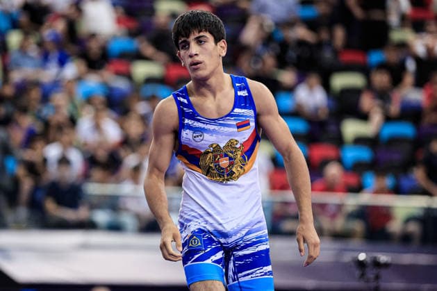 U17, U 17 Wrestling World Championships 51kg GR - Gevorg Harutyunyan (ARM) *** U17 Wrestling World Championships, 51 kg Greco-Roman: Gevorg Harutyunyan (ARM) Copyright: xKostadinxAndonovx UWW-U17-WC-BAKU-2026