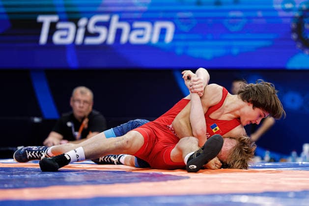 U17, U 17 Wrestling World Championships 51kg GR - Vadim Tarelunga (MDA) df. Wyatt Patrick Dannegger (USA) *** U17 Wrestling World Championships, 51 kg Greco-Roman: Vadim Tarelunga (MDA) defeated Wyatt Patrick Dannegger (USA) Copyright: xKostadinxAndonovx UWW-U17-WC-BAKU-2026