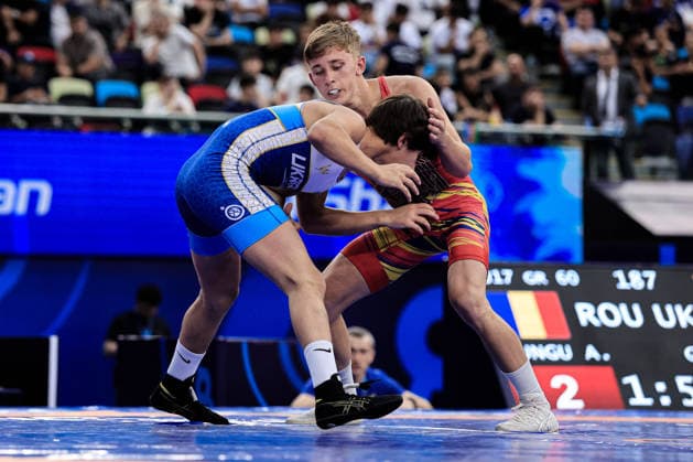 U17, U 17 Wrestling World Championships 60kg GR - Alexandru Ilie Lungu (ROU) df. Rakhman Gamidov (UKR) *** U17 Wrestling World Championships, 60 kg Greco-Roman: Alexandru Ilie Lungu (ROU) def. Rakhman Gamidov (UKR) Copyright: xKostadinxAndonovx UWW-U17-WC-BAKU-2026