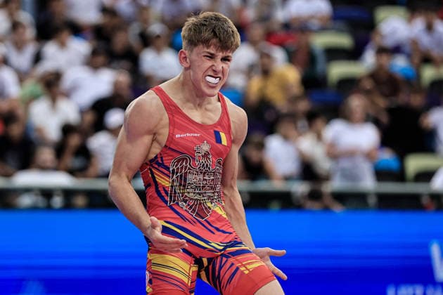 U17, U 17 Wrestling World Championships 60kg GR - Alexandru Ilie Lungu (ROU) *** U17 Wrestling World Championships, 60 kg Greco-Roman: Alexandru Ilie Lungu (ROU) Copyright: xKostadinxAndonovx UWW-U17-WC-BAKU-2026