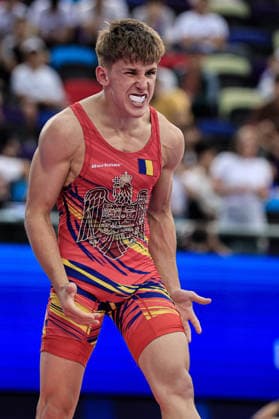 U17, U 17 Wrestling World Championships 60kg GR - Alexandru Ilie Lungu (ROU) *** U17 Wrestling World Championships, 60 kg Greco-Roman: Alexandru Ilie Lungu (ROU) Copyright: xKostadinxAndonovx UWW-U17-WC-BAKU-2026