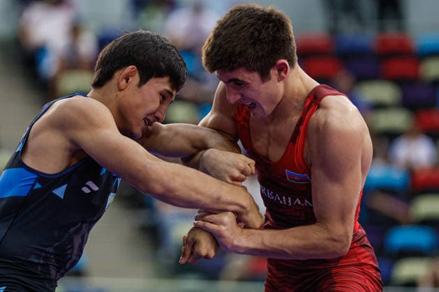 U17, U 17 Wrestling World Championships 60kg GR - Elmir Charkazov (AZE) df. Nurali Askar (KAZ) *** U17 Wrestling World Championships, 60 kg Greco-Roman: Elmir Charkazov (AZE) def. Nurali Askar (KAZ) Copyright: xKostadinxAndonovx UWW-U17-WC-BAKU-2026