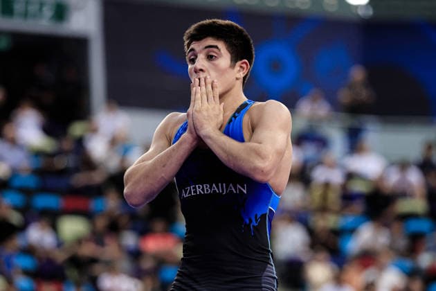 U17, U 17 Wrestling World Championships 60kg GR - Elmir Charkazov (AZE) *** U17 Wrestling World Championships, 60 kg Greco-Roman, Elmir Charkazov (AZE) Copyright: xKostadinxAndonovx UWW-U17-WC-BAKU-2026