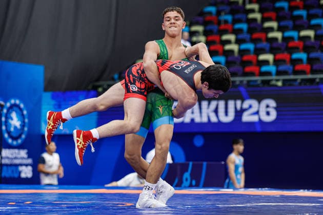 U17, U 17 Wrestling World Championships 60kg GR - Giorgi Chachua (GEO) df. Milan Budai (HUN) *** U17 Wrestling World Championships, 60 kg Greco-Roman: Giorgi Chachua (GEO) def. Milan Budai (HUN) Copyright: xKostadinxAndonovx UWW-U17-WC-BAKU-2026