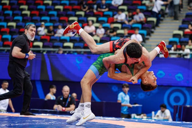 U17, U 17 Wrestling World Championships 60kg GR - Giorgi Chachua (GEO) df. Milan Budai (HUN) *** U17 Wrestling World Championships, 60 kg Greco-Roman: Giorgi Chachua (GEO) def. Milan Budai (HUN) Copyright: xKostadinxAndonovx UWW-U17-WC-BAKU-2026