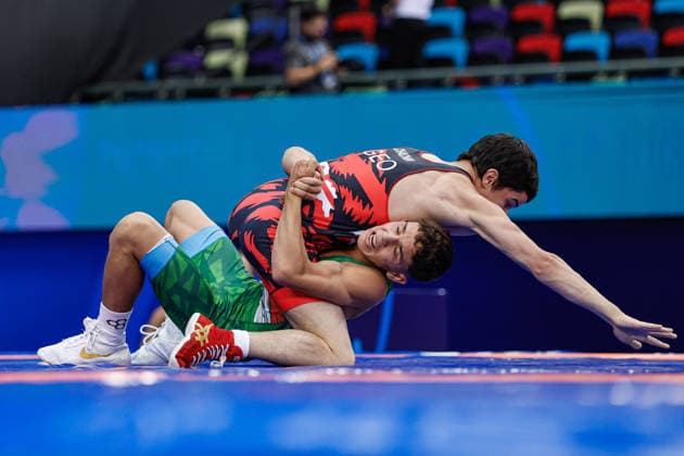 U17, U 17 Wrestling World Championships 60kg GR - Giorgi Chachua (GEO) df. Milan Budai (HUN) *** U17 Wrestling World Championships, 60 kg Greco-Roman: Giorgi Chachua (GEO) def. Milan Budai (HUN) Copyright: xKostadinxAndonovx UWW-U17-WC-BAKU-2026