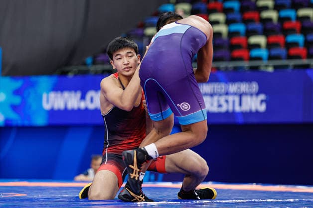 U17, U 17 Wrestling World Championships 71kg GR - Baiel Bakytbekovich Nuraliev (KGZ) df. Parnam Singh (IND) *** U17 Wrestling World Championships, 71 kg, Greco-Roman: Baiel Bakytbekovich Nuraliev (KZ) def. Parnam Singh (IND) Copyright: xKostadinxAndonovx UWW-U17-WC-BAKU-2026
