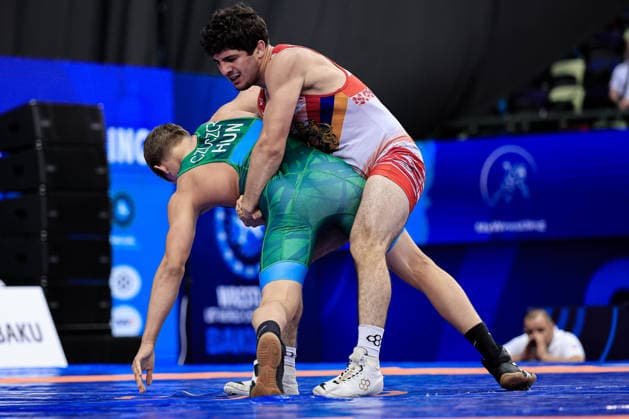 U17, U 17 Wrestling World Championships 71kg GR - Janes Nazaryan (ARM) df. Ervin Czuczor (HUN) *** U17 Wrestling World Championships, 71 kg Greco-Roman: Janes Nazaryan (ARM) defeated Ervin Czuczor (HUN) Copyright: xKostadinxAndonovx UWW-U17-WC-BAKU-2026
