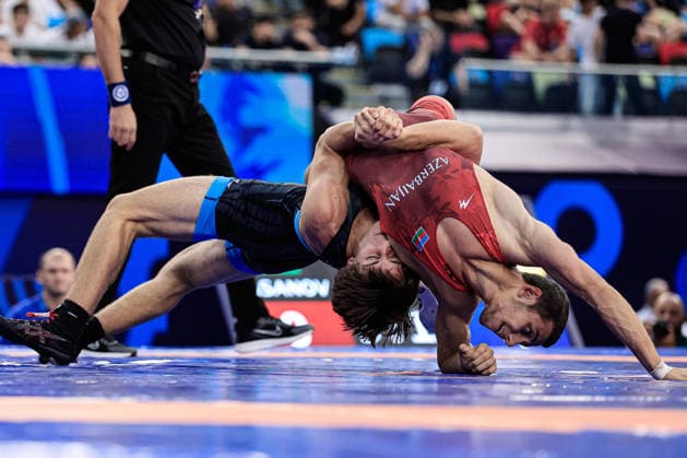 U17, U 17 Wrestling World Championships 71kg GR - Roman Ivanyk (UKR) df. Nadir Hasanov (AZE) *** U17 Wrestling World Championships, 71 kg Greco-Roman: Roman Ivanyk (UKR) defeated Nadir Hasanov (AZE) Copyright: xKostadinxAndonovx UWW-U17-WC-BAKU-2026