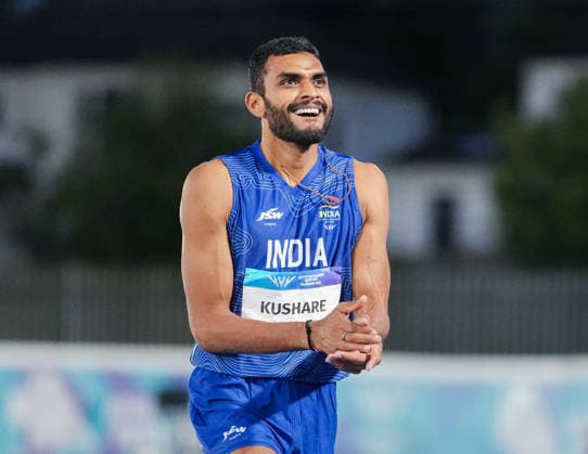July 27, 2026, Glasgow, Scotland, United Kingdom: Glasgow, Scotland, United Kingdom. Sarvesh Kushare (India) celebrates after winning silver in the menÃ¢â‚¬â ¢s high jump during the Commonwealth Games 2026 at Scotstoun Stadium. Commonwealth Games Glasgow 2026  - ZUMAk197 20260727_zsp_k197_002 Copyright: xRanjithxKumarx