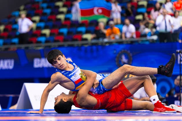 U17, U 17 Wrestling World Championships 51kg GR - Abdurrahman Huseynli (AZE) df. Gevorg Harutyunyan (ARM) *** U17 Wrestling World Championships, 51 kg Greco-Roman: Abdurrahman Huseynli (AZE) defeated Gevorg Harutyunyan (ARM)