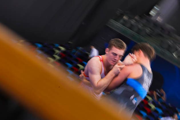 U17, U 17 Wrestling World Championships 92kg GR - Hlib Yevsieiev (UKR) df. William Joseph Etu (USA) *** U17 Wrestling World Championships, 92 kg Greco-Roman: Hlib Yevsieiev (UKR) defeated William Joseph Etu (USA) by fall