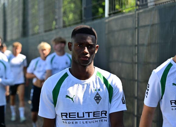 28.07.2026; Moenchengladbach; Fussball, Herren, Saison 2026 2027, Training Borussia Moenchengladbach Iaia Manco Danfa (Gladbach) DFL regulations prohibit any use of photographs as image sequences and or quasi-video. ista-Borussia-Park NRW Deutschland *** July 28, 2026, Mönchengladbach, Soccer, Men s, 2026–2027 Season, Training, Borussia Mönchengladbach, Iaia Manco Danfa, Gladbach. DFL regulations prohibit any use of photographs as image sequences and or quasi-video content at Borussia Park, NRW, Germany.