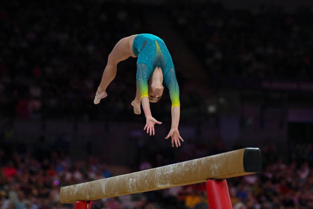 COM26 ARTISTIC GYMNASTICS, Kate McDonald of Australia competes in the Artistic Gymnastics Women™s Balance Bean Final during the Glasgow 2026 Commonwealth Games at the Glasgow International Arena in Glasgow, Scotland, Tuesday, July 28, 2026. ( NO ARCHIVING, EDITORIAL USE ONLY Glasgow Scotland United Kingdom  Copyright: xLUKASxCOCHx 20260728159170193067