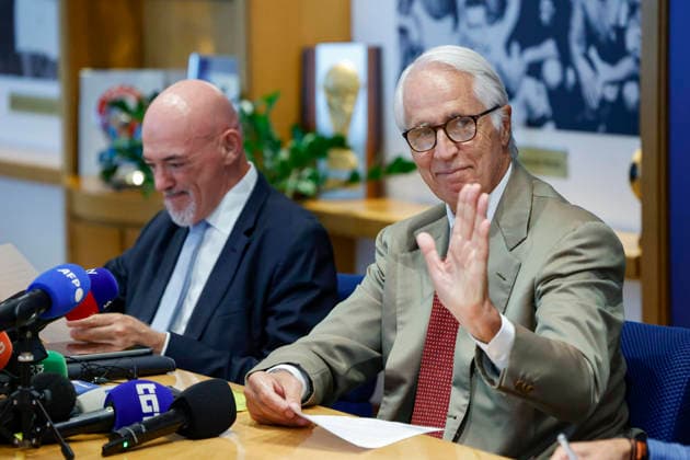 July 28, 2026, Roma, ITALIA: FIGC President Giovanni Malago during a press conference, PK, Pressekonferenz following the FIGC Federal Council meeting in Rome, Italy, 28 July 2026.ANSA FABIO FRUSTACI. ++ Malago Addio Mancini Nel 2023? Importante Si Sia Scusato, Vedrete Domani.. ++  - ZUMAa110 20260728_zaf_a110_002 Copyright: xFabioxFrustacix