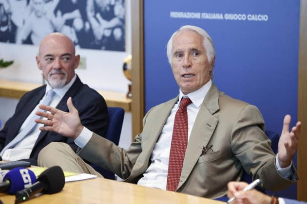 July 28, 2026, Roma, ITALIA: FIGC President Giovanni Malago during a press conference, PK, Pressekonferenz following the FIGC Federal Council meeting in Rome, Italy, 28 July 2026.ANSA FABIO FRUSTACI. ++ Malago Addio Mancini Nel 2023? Importante Si Sia Scusato, Vedrete Domani.. ++  - ZUMAa110 20260728_zaf_a110_005 Copyright: xFabioxFrustacix