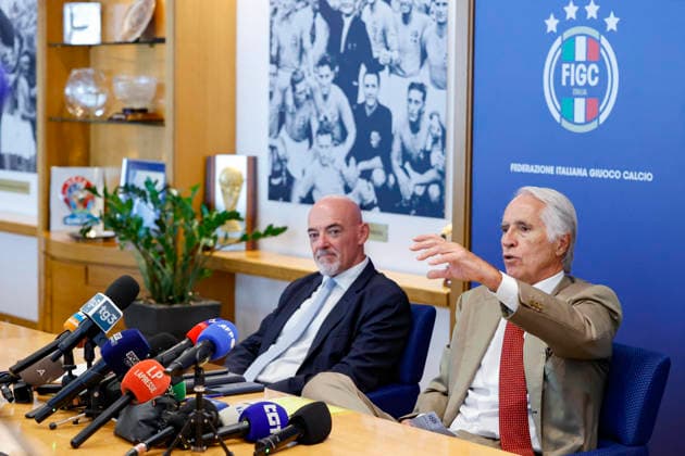 July 28, 2026, Roma, ITALIA: FIGC President Giovanni Malago during a press conference, PK, Pressekonferenz following the FIGC Federal Council meeting in Rome, Italy, 28 July 2026.ANSA FABIO FRUSTACI. ++ MalagÃ², Su Pirlo Ho Deciso Io Per OpportunitÃ ,Con Maldini Separazione Senza Polemica ++  - ZUMAa110 20260728_zaf_a110_010 Copyright: xFabioxFrustacix