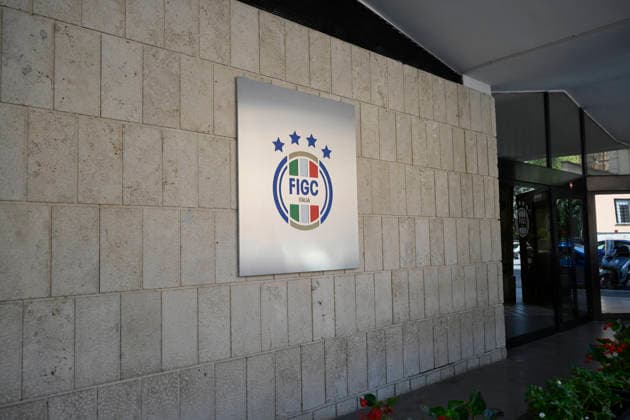Logo FIGC at the FIGC headquarters in Via Allegri for the Federal Council Rome, Italy - Tuesday, July 28, 2026. Sports - Football.  Copyright: xFabrizioxCorradetti LaPressex