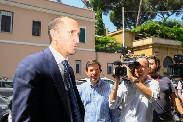 Giorgio Chiellini arrives at the FIGC headquarters in Via Allegri for the Federal Council Rome, Italy - Tuesday, July 28, 2026. Sports - Football.  Copyright: xFabrizioxCorradetti LaPressex