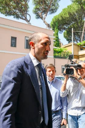 Giorgio Chiellini arrives at the FIGC headquarters in Via Allegri for the Federal Council Rome, Italy - Tuesday, July 28, 2026. Sports - Football.  Copyright: xFabrizioxCorradetti LaPressex