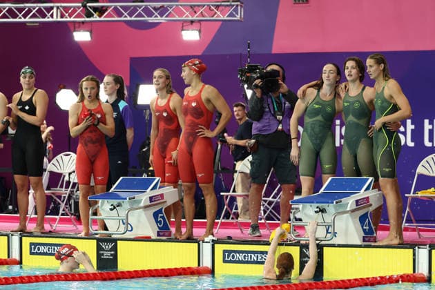 July 27, 2026, Glasgow, Scotland, Great Britain: MOLLIE O CALLAGHAN with LANI PALLISTER, HANNAH CASEY and INZE MILLER of Team AUSTRALIA win the Swimming Women s 4x200m Freestyle Relay Final of the Commonwealth Games Glasgow 2026 at the Tollcross International Swimming Centre in Glasgow, Scotland. Glasgow Great Britain - ZUMAc179 20260727_zep_c179_556 Copyright: xMickaelxChavetx