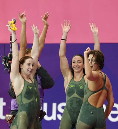 July 27, 2026, Glasgow, Scotland, Great Britain: MOLLIE O CALLAGHAN with LANI PALLISTER, HANNAH CASEY and INZE MILLER of Team AUSTRALIA win the Swimming Women s 4x200m Freestyle Relay Final of the Commonwealth Games Glasgow 2026 at the Tollcross International Swimming Centre in Glasgow, Scotland. Commowealth Games 2026: Swimming  - ZUMAc179 20260727_zep_c179_551 Copyright: xMickaelxChavetx