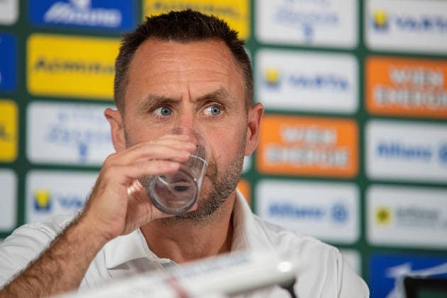 SOCCER - UEFA ECL, Rapid vs Santa Coloma VIENNA,AUSTRIA,28.JUL.26 - SOCCER - UEFA Conference League, qualification, SK Rapid Wien vs FC Santa Coloma, preview, press conference, PK, Pressekonferenz Rapid. Image shows CEO Steffen Hofmann (Rapid).  GEPAxpictures xGabrielxLopez
