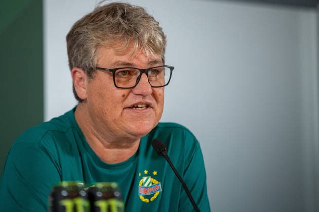 SOCCER - UEFA ECL, Rapid vs Santa Coloma VIENNA,AUSTRIA,28.JUL.26 - SOCCER - UEFA Conference League, qualification, SK Rapid Wien vs FC Santa Coloma, preview, press conference, PK, Pressekonferenz Rapid. Image shows Press Officer Peter Klinglmuller (Rapid).  GEPAxpictures xGabrielxLopez