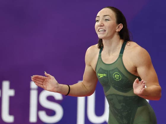 July 27, 2026, Glasgow, Scotland, Great Britain: LANI PALLISTER of Team Australia cheers for last relayer Mollie O Callaghan in the Swimming Women s 4x200m Freestyle Relay Final of the Commonwealth Games Glasgow 2026 at the Tollcross International Swimming Centre in Glasgow, Scotland. Glasgow Great Britain - ZUMAc179 20260727_zep_c179_563 Copyright: xMickaelxChavetx