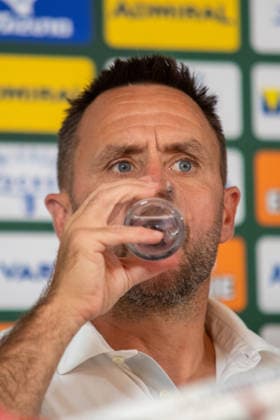 SOCCER - UEFA ECL, Rapid vs Santa Coloma VIENNA,AUSTRIA,28.JUL.26 - SOCCER - UEFA Conference League, qualification, SK Rapid Wien vs FC Santa Coloma, preview, press conference, PK, Pressekonferenz Rapid. Image shows CEO Steffen Hofmann (Rapid).  GEPAxpictures xGabrielxLopez
