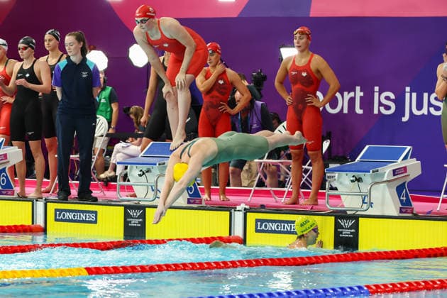 July 27, 2026, Glasgow, Scotland, Great Britain: MOLLIE O CALLAGHAN of Australia takes the last relay in the Swimming Women s 4x200m Freestyle Relay Final of the Commonwealth Games Glasgow 2026 at the Tollcross International Swimming Centre in Glasgow, Scotland. Commowealth Games 2026: Swimming  - ZUMAc179 20260727_zep_c179_571 Copyright: xMickaelxChavetx