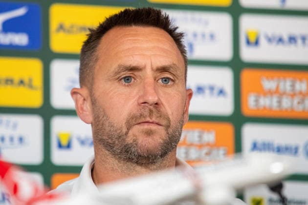 SOCCER - UEFA ECL, Rapid vs Santa Coloma VIENNA,AUSTRIA,28.JUL.26 - SOCCER - UEFA Conference League, qualification, SK Rapid Wien vs FC Santa Coloma, preview, press conference, PK, Pressekonferenz Rapid. Image shows CEO Steffen Hofmann (Rapid).  GEPAxpictures xGabrielxLopez