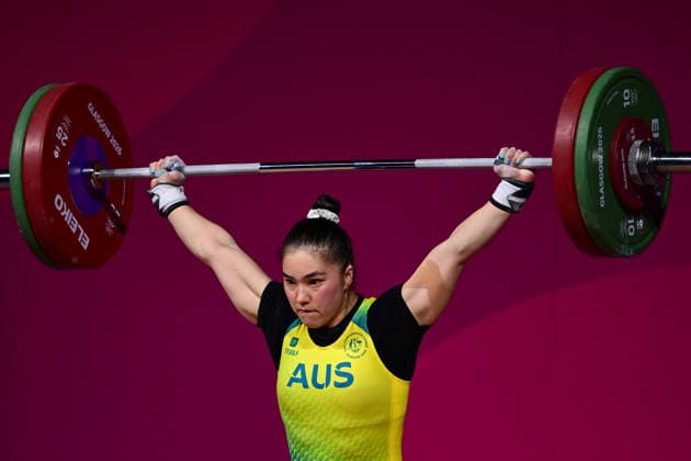 COM26 WEIGHTLIFTING, Kiana Rose Elliott of Australia competes in the Women™s 63kg Weightlifting during the Glasgow 2026 Commonwealth Games at the SEC Armadillo in Glasgow, Scotland, Thursday, July 23, 2026. ( NO ARCHIVING, EDITORIAL USE ONLY Glasgow Scotland United Kingdom  Copyright: xDEANxLEWINSx 20260729150024365907