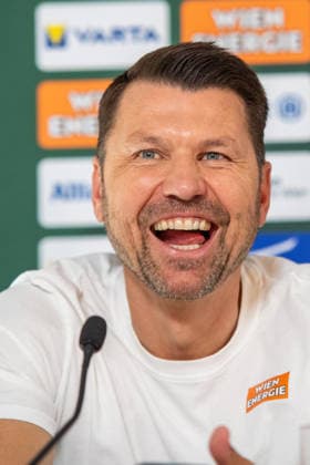SOCCER - UEFA ECL, Rapid vs Santa Coloma VIENNA,AUSTRIA,28.JUL.26 - SOCCER - UEFA Conference League, qualification, SK Rapid Wien vs FC Santa Coloma, preview, press conference, PK, Pressekonferenz Rapid. Image shows sporting director Markus Katzer (Rapid).  GEPAxpictures xGabrielxLopez