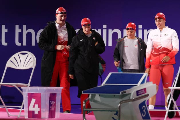 July 27, 2026, Glasgow, Scotland, Great Britain: FREYA COLBERT, ABBIE WOOD, LEAH SCHLOSSHAN and FREYA ANDERSON of Team England in the Swimming Women s 4x200m Freestyle Relay Final of the Commonwealth Games Glasgow 2026 at the Tollcross International Swimming Centre in Glasgow, Scotland. Commowealth Games 2026: Swimming  - ZUMAc179 20260727_zep_c179_603 Copyright: xMickaelxChavetx