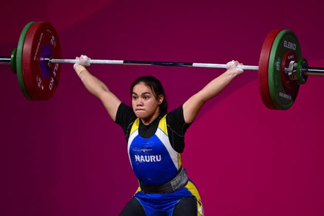 COM26 WEIGHTLIFTING, Femily-Crystie Notte of Nauru competes in the Women™s 63kg Weightlifting during the Glasgow 2026 Commonwealth Games at the SEC Armadillo in Glasgow, Scotland, Thursday, July 28, 2026. ( NO ARCHIVING, EDITORIAL USE ONLY Glasgow Scotland United Kingdom  Copyright: xDEANxLEWINSx 20260729189717528250