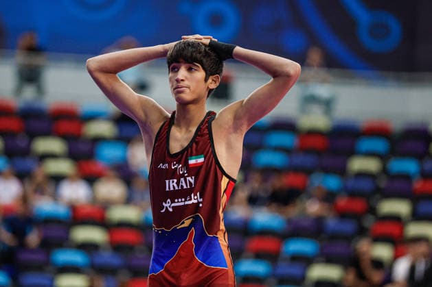 U17, U 17 Wrestling World Championships 45kg GR - Armin Amin Esmaeili (IRI) *** U17 Wrestling World Championships, 45 kg Greco-Roman: Armin Amin Esmaeili (IRI) Copyright: xKostadinxAndonovx UWW-U17-WC-BAKU-2026