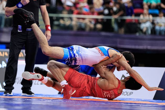 U17, U 17 Wrestling World Championships 51kg GR - Abdurrahman Huseynli (AZE) df. Gevorg Harutyunyan (ARM) *** U17 Wrestling World Championships, 51 kg Greco-Roman: Abdurrahman Huseynli (AZE) defeated Gevorg Harutyunyan (ARM) Copyright: xKostadinxAndonovx UWW-U17-WC-BAKU-2026