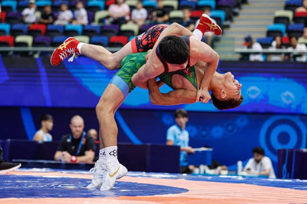 U17, U 17 Wrestling World Championships 60kg GR - Giorgi Chachua (GEO) df. Milan Budai (HUN) *** U17 Wrestling World Championships, 60 kg Greco-Roman: Giorgi Chachua (GEO) def. Milan Budai (HUN) Copyright: xKostadinxAndonovx UWW-U17-WC-BAKU-2026