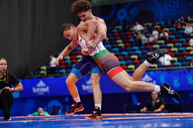 U17, U 17 Wrestling World Championships 60kg GR - Osman Ege Ozdemir (TUR) df. Vladislav Ivanov Ivanov (BUL) *** U17 Wrestling World Championships, 60 kg Greco-Roman: Osman Ege Ozdemir (TUR) defeated Vladislav Ivanov (BUL) Copyright: xKostadinxAndonovx UWW-U17-WC-BAKU-2026