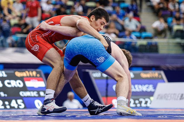 U17, U 17 Wrestling World Championships 60kg GR - Sadriddin Tulkinboev (UZB) df. Roko Curic (CRO) *** U17 Wrestling World Championships, 60 kg Greco-Roman: Sadriddin Tulkinboev (UZB) def. Roko Curic (CRO) Copyright: xKostadinxAndonovx UWW-U17-WC-BAKU-2026