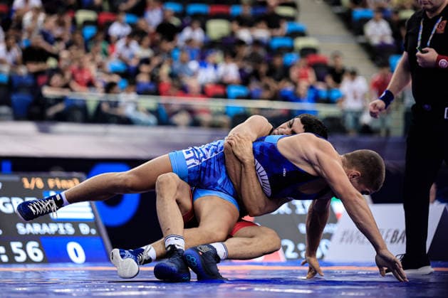 U17, U 17 Wrestling World Championships 71kg GR - Esmaeil Ebrahim Zaherdoust (IRI) df. Dimitrios Sarapis (GRE) *** U17 Wrestling World Championships, 71 kg Greco-Roman: Esmaeil Ebrahim Zaherdoust (IRI) def. Dimitrios Sarapis (GRE) Copyright: xKostadinxAndonovx UWW-U17-WC-BAKU-2026