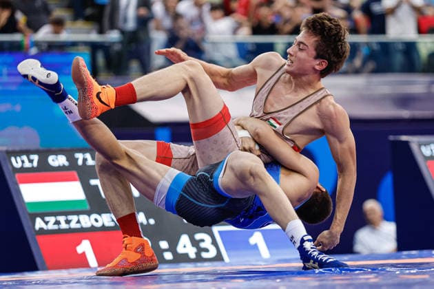 U17, U 17 Wrestling World Championships 71kg GR - Nadir Hasanov (AZE) df. Mahdi Azizboev (TJK) *** U17 Wrestling World Championships, 71 kg, Greco-Roman: Nadir Hasanov (AZE) def. Mahdi Azizboev (TJK) Copyright: xKostadinxAndonovx UWW-U17-WC-BAKU-2026